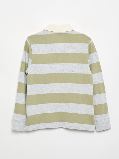 Polo listrado com gola contrastante - Kiabi Polo listrado com gola contrastante - Kiabi