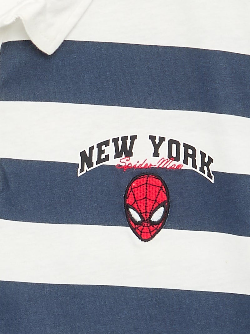 Polo listrado 'Marvel' 'Spider-Man' de manga curta Azul - Kiabi