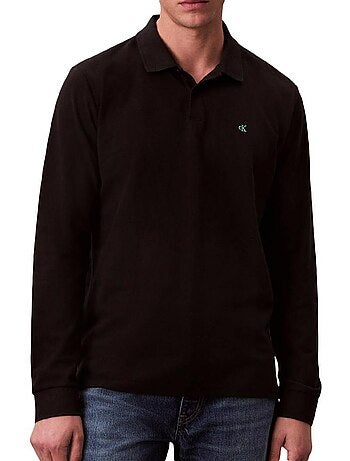 Polo Calvin Klein de Manga Comprida Branco para Homem
