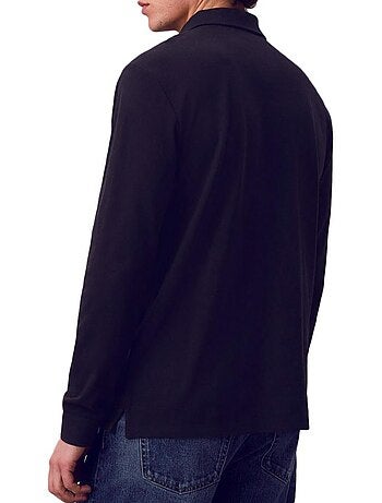 Polo Manga Comprida Preto para Homem Calvin Klein Casual Piqué