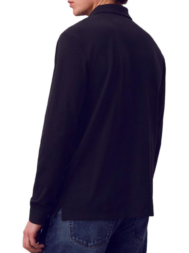 Polo Manga Comprida Preto para Homem Calvin Klein Casual Piqué Preto - Kiabi