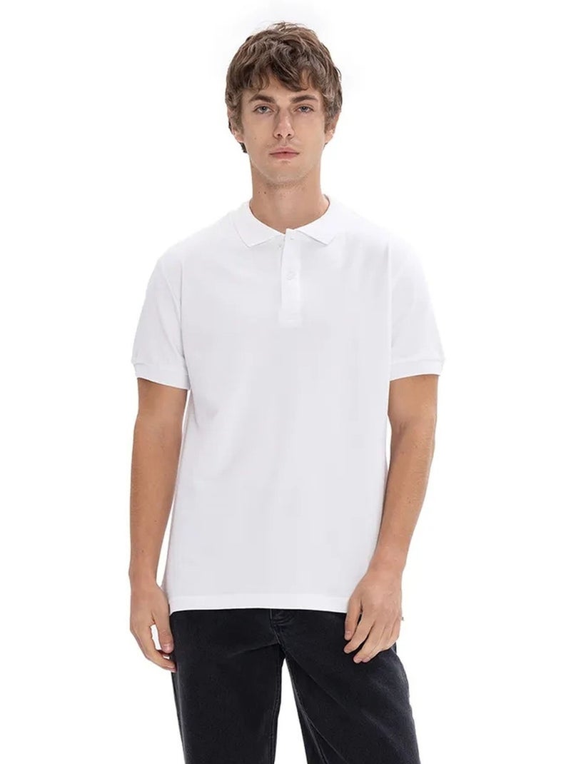 Polo masculino liso giesto Branco - Kiabi