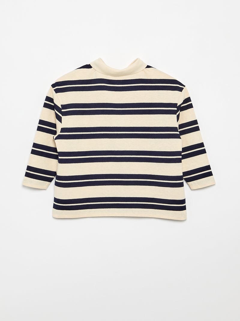 Polo oversize às riscas Azul - Kiabi