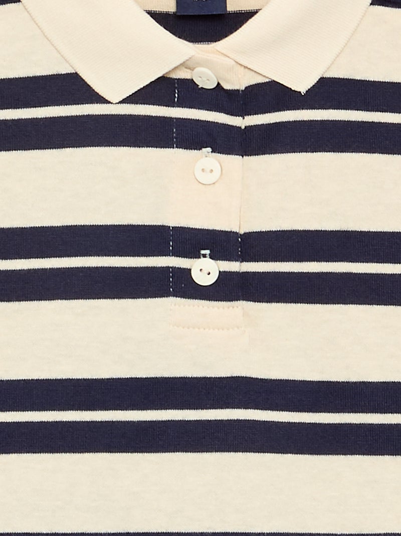 Polo oversize às riscas Azul - Kiabi