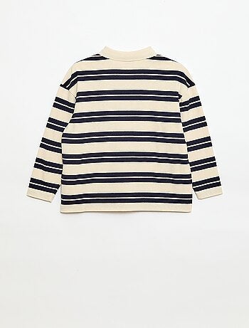 Polo oversize às riscas