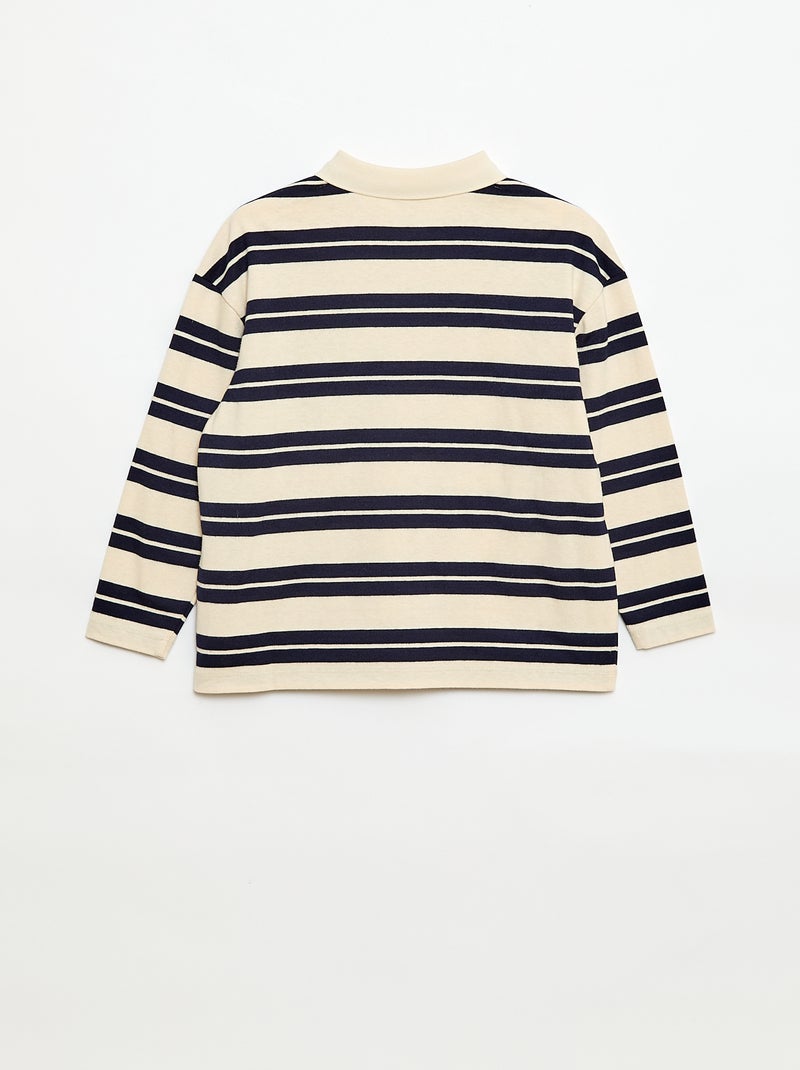 Polo oversize às riscas Azul - Kiabi