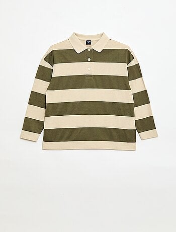 Polo oversize às riscas