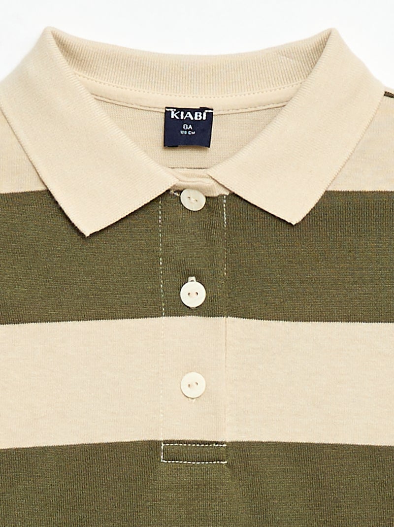 Polo oversize às riscas Verde - Kiabi