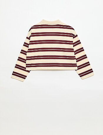 Polo oversize às riscas