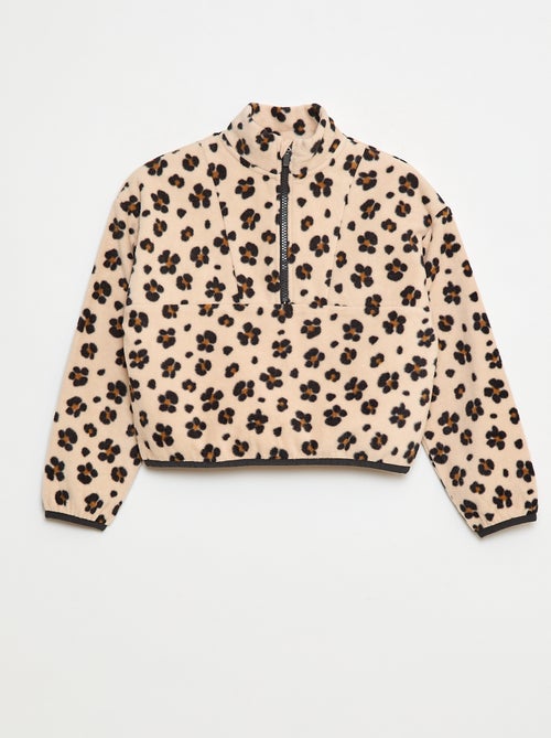 Polo polar com gola alta e debrum - Kiabi