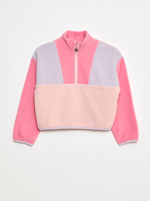 Polo polar com gola de camionista e debrum - Kiabi