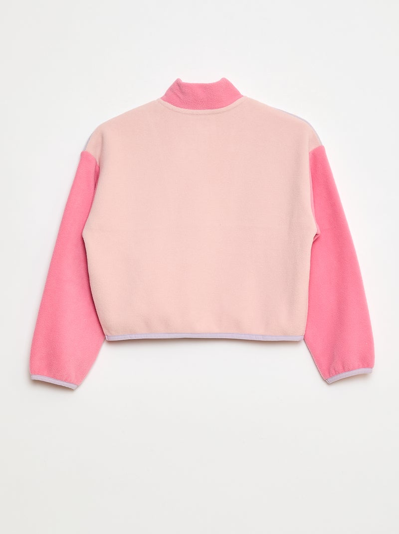 Polo polar com gola de camionista e debrum Rosa - Kiabi