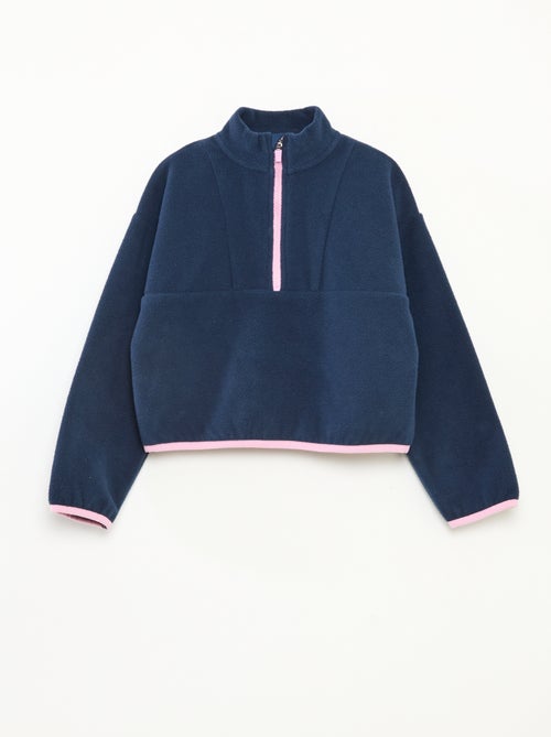 Polo polar gola alta com debrum - Kiabi