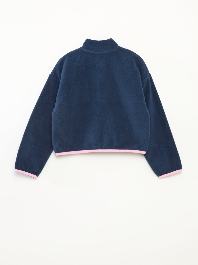 Polo polar gola alta com debrum Azul - Kiabi