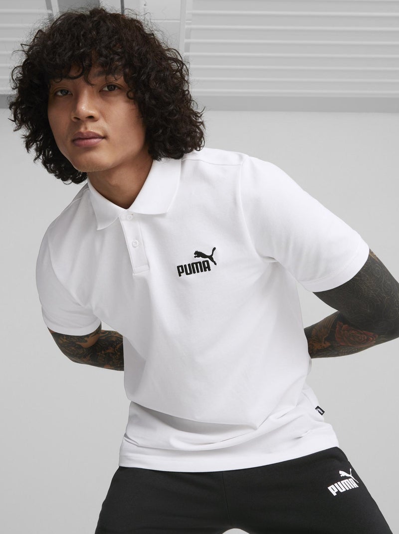 Polo 'Puma' em piqué de algodão BRANCO - Kiabi