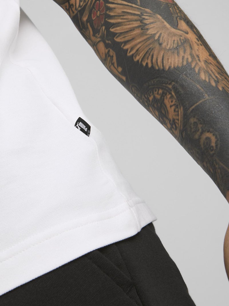 Polo 'Puma' em piqué de algodão BRANCO - Kiabi