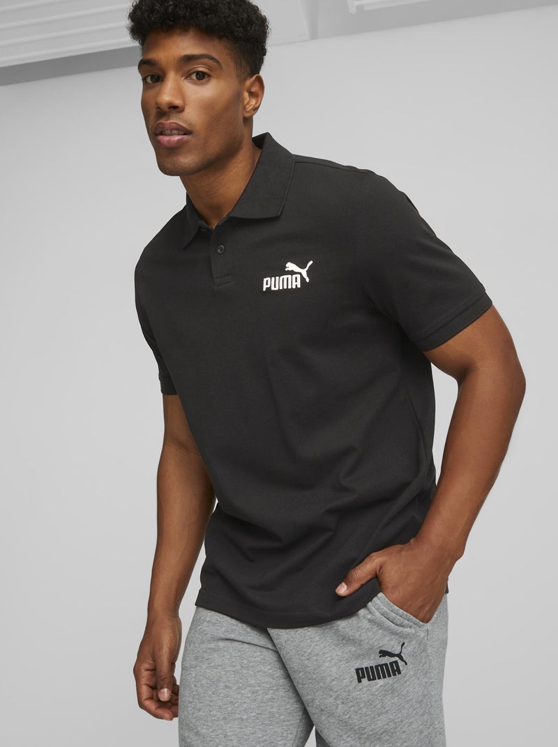 Polo 'Puma' em piqué de algodão PRETO - Kiabi