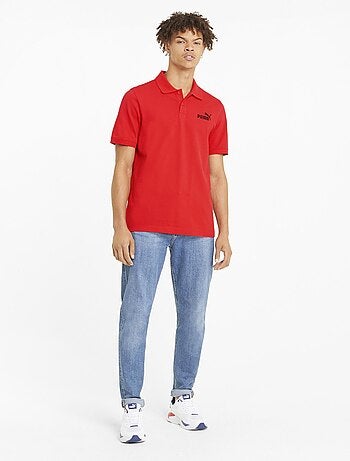 Polo 'Puma' em piqué de algodão