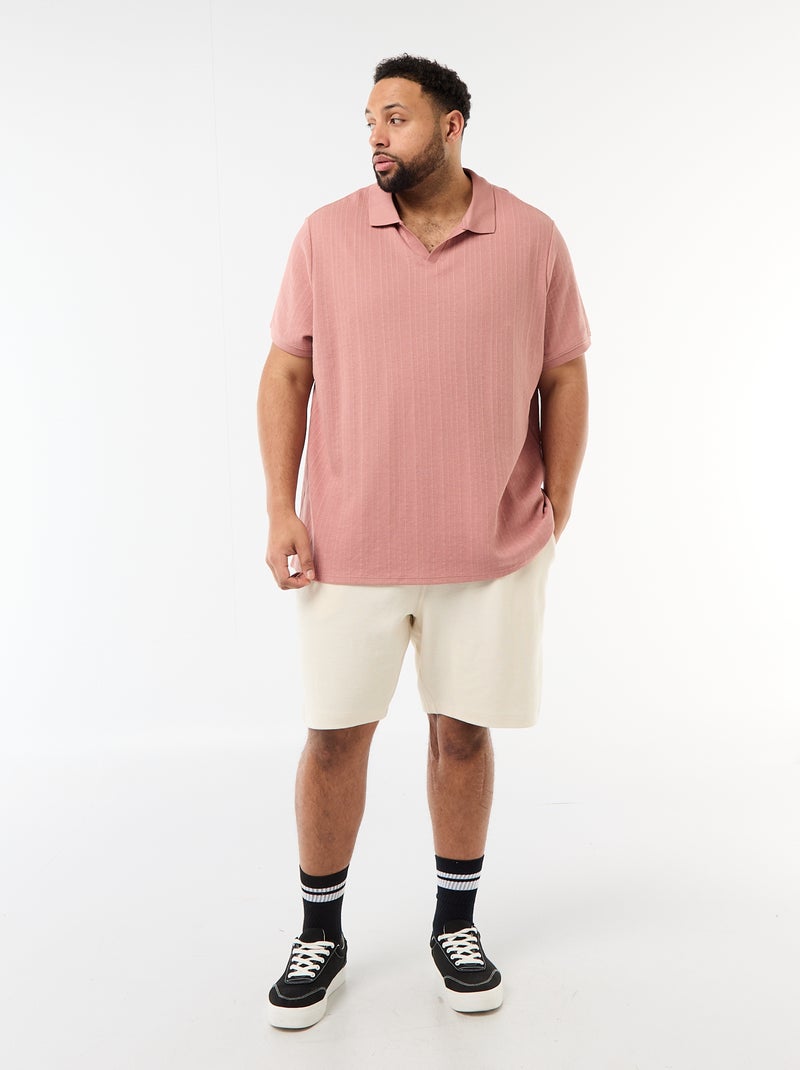 Polo regular fit de manga curta Rosa - Kiabi