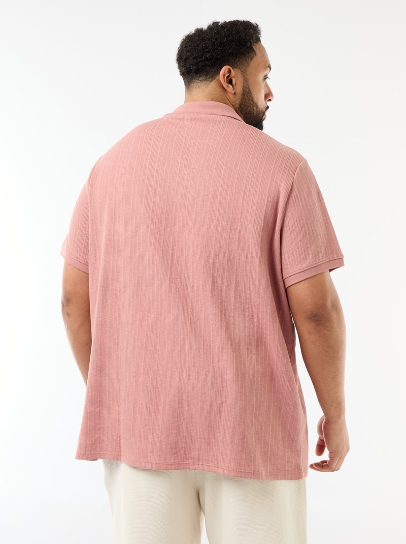 Polo regular fit de manga curta Rosa - Kiabi