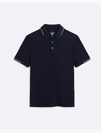 Polo regular leisure azul mangas curtas