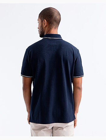 Polo regular leisure azul mangas curtas