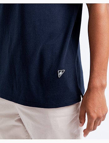 Polo regular leisure azul mangas curtas