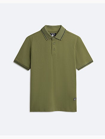 Polo regular leisure verde mangas curtas