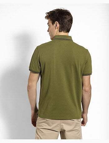Polo regular leisure verde mangas curtas