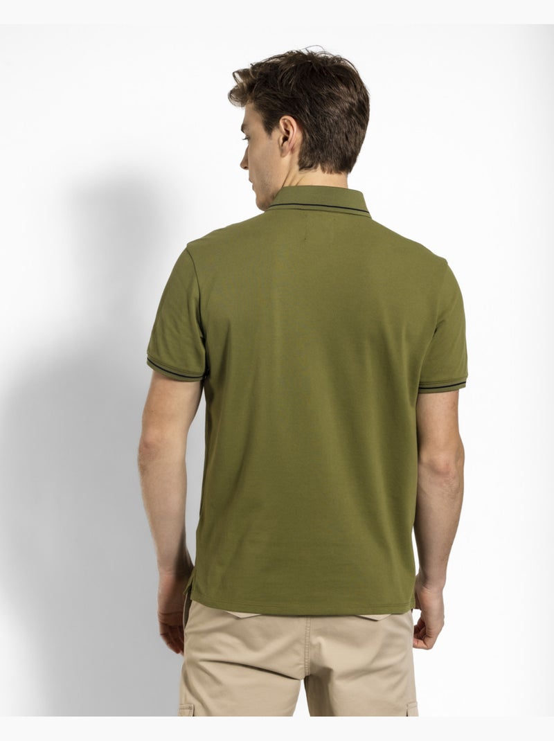 Polo regular leisure verde mangas curtas Verde - Kiabi