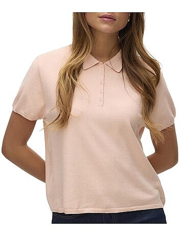 Polo castanho feminino vero moda lenny