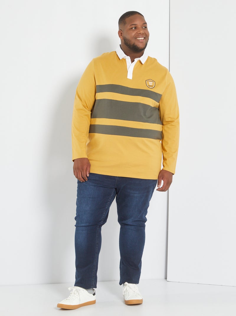 Polo rugby em malha jersey BEGE - Kiabi