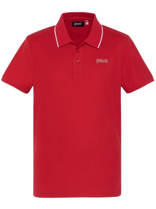 Polo Schott Piqué Paul Vermelho para Homem - Kiabi Polo Schott Piqué Paul Vermelho para Homem - Kiabi