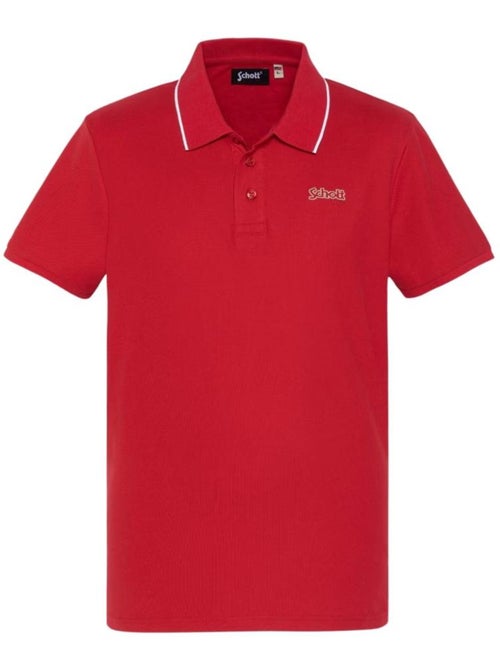 Polo Schott Piqué Paul Vermelho para Homem - Kiabi Polo Schott Piqué Paul Vermelho para Homem - Kiabi