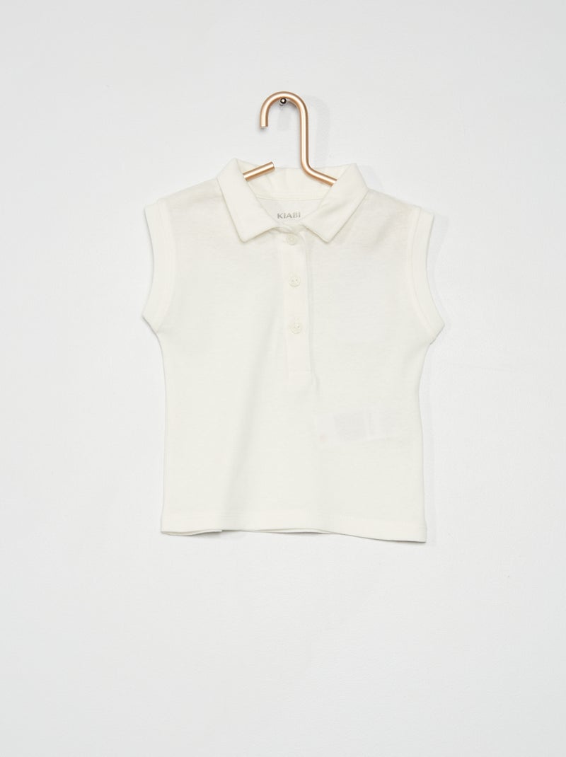 Polo sem mangas Branco - Kiabi