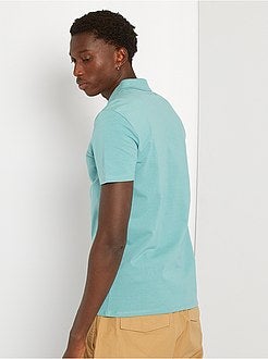 Polo slim com colarinho com fecho - Kiabi