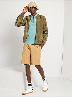 Polo slim com colarinho com fecho - Kiabi