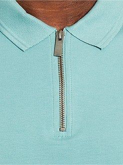 Polo slim com colarinho com fecho - Kiabi