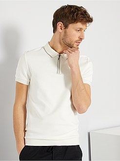 Polo slim com colarinho com fecho - Kiabi