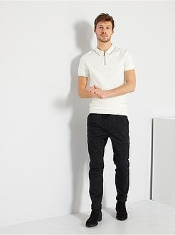 Polo slim com colarinho com fecho - Kiabi