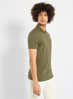 Polo slim com colarinho com fecho - Kiabi