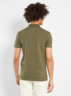 Polo slim com colarinho com fecho - Kiabi