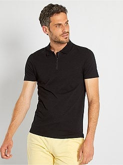 Polo slim com colarinho com fecho - Kiabi