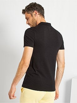 Polo slim com colarinho com fecho - Kiabi