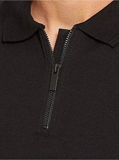 Polo slim com colarinho com fecho - Kiabi