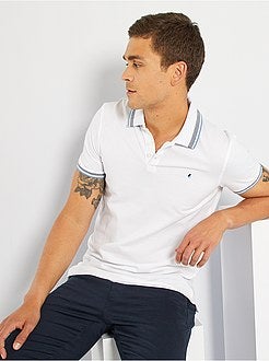 Polo slim em piqué de algodão - Kiabi
