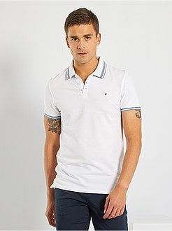 Polo slim em piqué de algodão - Kiabi