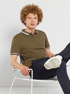 Polo slim em piqué de algodão - Kiabi