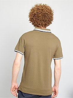 Polo slim em piqué de algodão - Kiabi