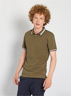 Polo slim em piqué de algodão - Kiabi